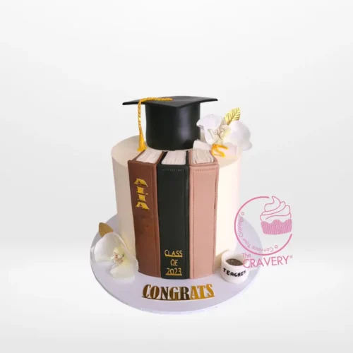 Grad Cake from Cravery cake makers Birmingham – A vibrant and delicious cake perfect for graduation celebrations.