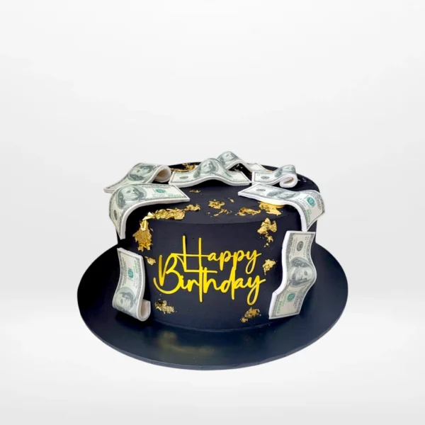 Cake with Money – A custom cake with edible currency and financial flair, available at our best cake shop Birmingham.