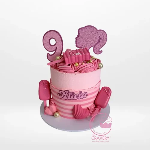 Barbie Cake from Cravery's Birthday Cakes Birmingham Service. A charming, elegant cake inspired by Barbie for your special event.