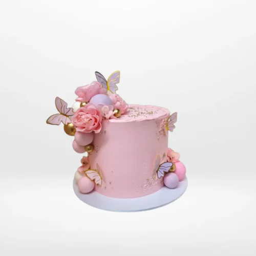 Birthday Cake Pink Colour from Cravery's Cake Shop Birmingham, A delicate and sweet creation for your celebration.