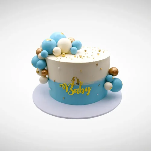 Blue and White Cake from Cravery the Best Bakery Birmingham. A serene, elegant cake perfect for any celebration.