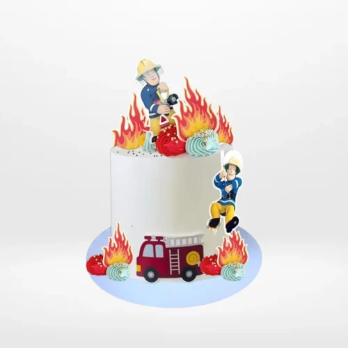 Fireman Sam Cake from The Cravery's Cake Shop Birmingham. A fun and colourful cake featuring the beloved Fireman Sam character.