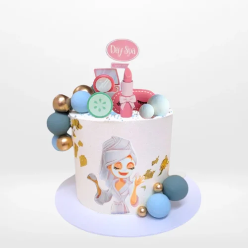 The Cravery's Spa Cake – A serene and elegant cake, delivered by Cravery's birthday cakes delivered Birmingham service.