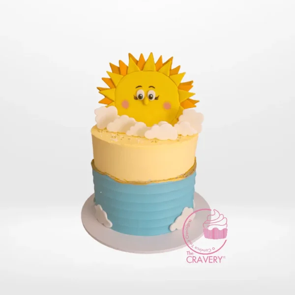 Sun Cake from Cravery's Birthday Cakes Delivered Birmingham Service, a radiant cake that captures the warmth of the sun for your celebration.