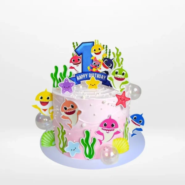 BabyShark Cake for First Birthday from The Cravery