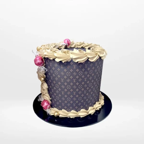 Louis Vuitton Birthday Cake with designer inspired details, cake shop Kings Heath