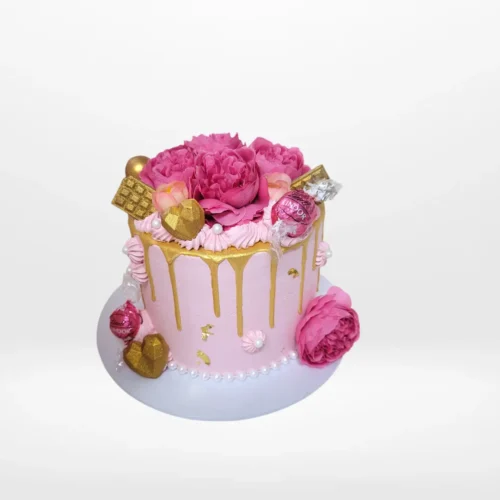 Pink and Gold Birthday Cake from Cake Shop Handsworth