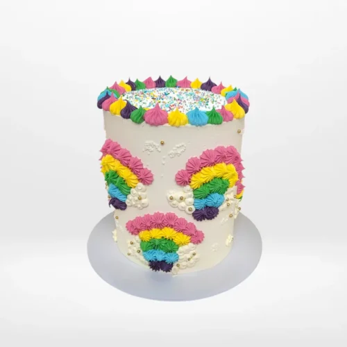 Rainbow Rainbow Cake with buttercream rainbow design, cake shop Smethwick High Street