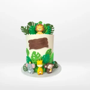 Safari Cake with jungle animal toppers from Cake Shop Great Barr