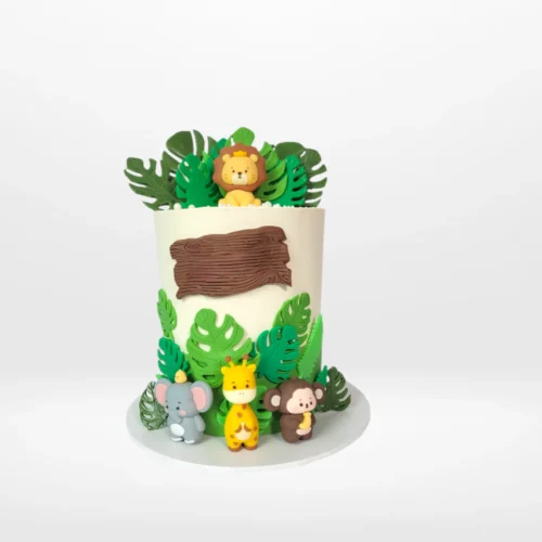 Safari Cake with jungle animal toppers from Cake Shop Great Barr