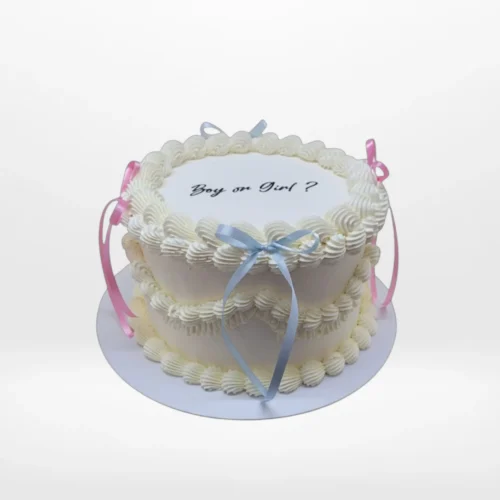Simple Gender Reveal Cake from Cravery’s cake makers Birmingham