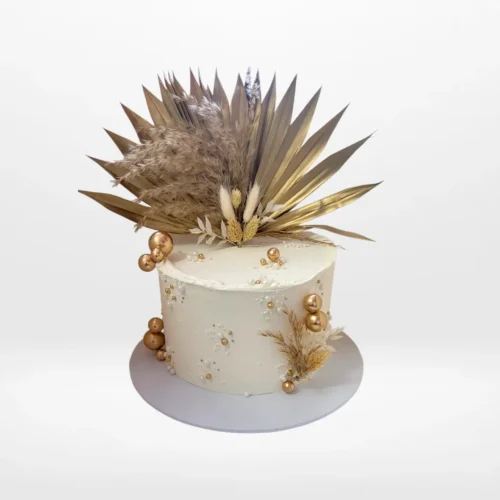 White and Gold Cake from Birmingham Birthday Cake Delivery