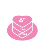 Small 6-inch two-layer heart-shaped cake with smooth buttercream icing, perfect for birthdays, anniversaries, or special occasions.