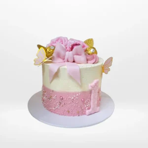 1rst Birthday Cake with soft colours and smooth buttercream finish, designed for a baby’s milestone celebration in Birmingham.