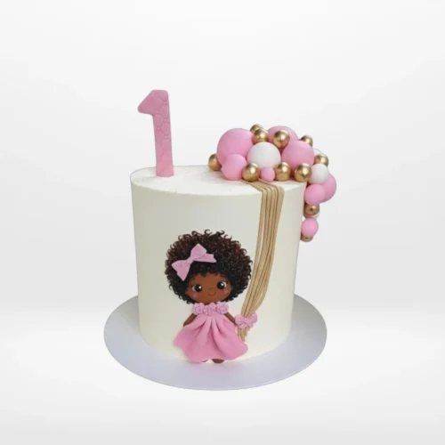 1st birthday birthday cake with pastel colours and buttercream design by The Cravery in Solihull.