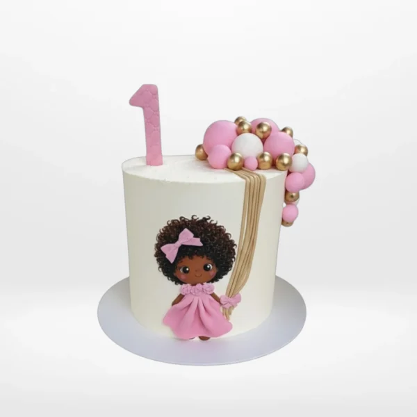 1st birthday birthday cake with pastel colours and buttercream design by The Cravery in Solihull.
