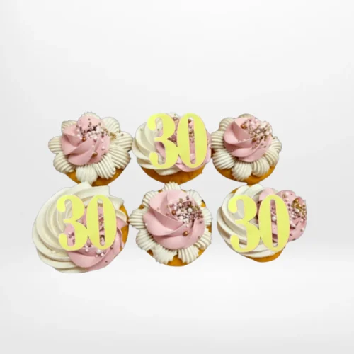 30th Birthday Cupcake Cake by The Cravery, cupcakes with glittered “30” topper, handcrafted and baked fresh in Solihull.