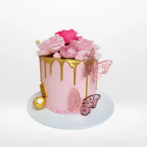 40th Ladies Birthday Cake by The Cravery, elegant floral cakes handcrafted at our cake shop in Birmingham City Centre.