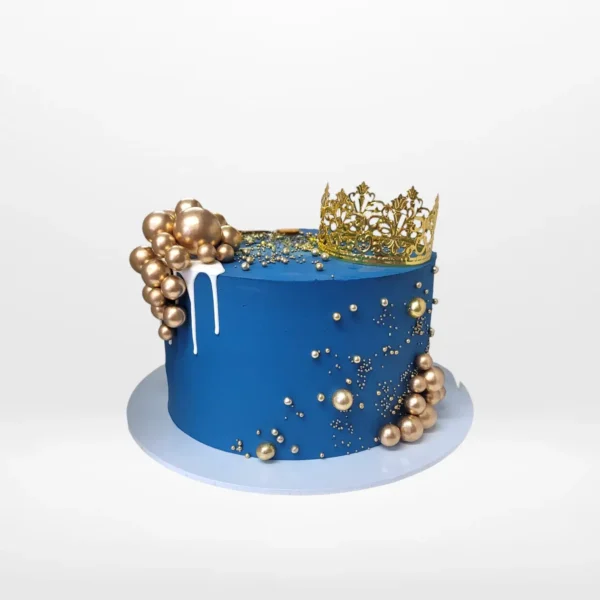 50th Birthday Cake, A golden and elegant cake for celebrating a milestone birthday in Birmingham.