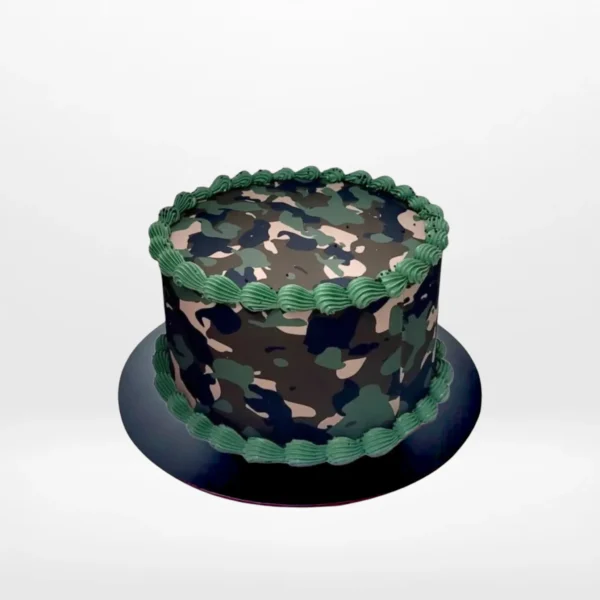 Army Cake with camouflage design crafted by The Cravery Cake Shop in Birmingham.