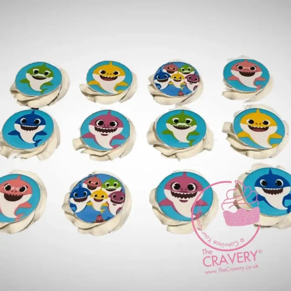 BabyShark Cupcakes by The Cravery, handcrafted cupcakes with edible Baby Shark toppers, freshly baked in Solihull.
