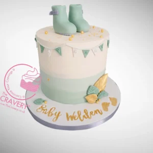 Babyshower Cake in Sage Wellies from Cake Artist Solihull