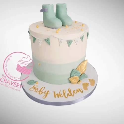 Babyshower Cake in Sage Wellies from Cake Artist Solihull