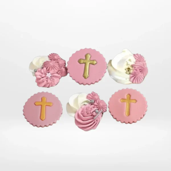Baptism Cupcakes by The Cravery, handcrafted cupcakes with elegant pastel designs and cupcake delivery in Birmingham.