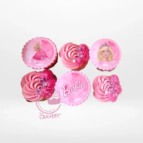 Barbie Cupcakes by The Cravery, pink, fashion-themed cupcakes baked fresh in Birmingham.