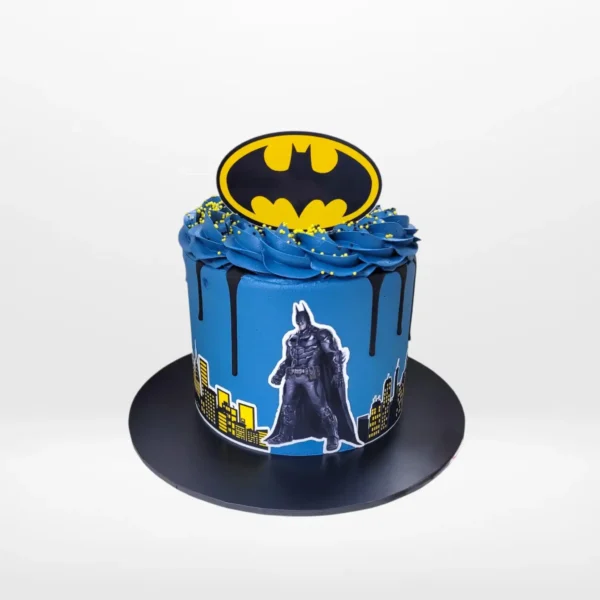 Batman-themed birthday cake with Gotham design handcrafted by The Cravery in Birmingham.