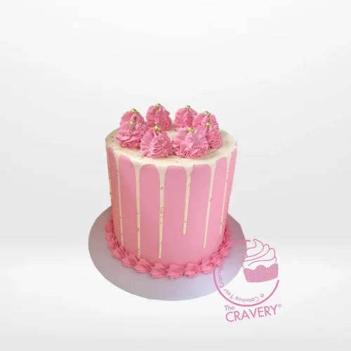 Beautiful Birthday Cake by The Cravery, handcrafted elegant celebration cake from expert cake makers in Sutton Coldfield.