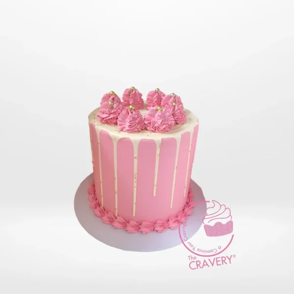 Beautiful Birthday Cake by The Cravery, handcrafted elegant celebration cake from expert cake makers in Sutton Coldfield.