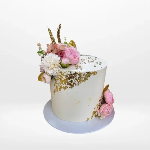 Beautiful Birthday Cake by The Cravery, handcrafted elegant celebration cake from expert cake makers in Sutton Coldfield.