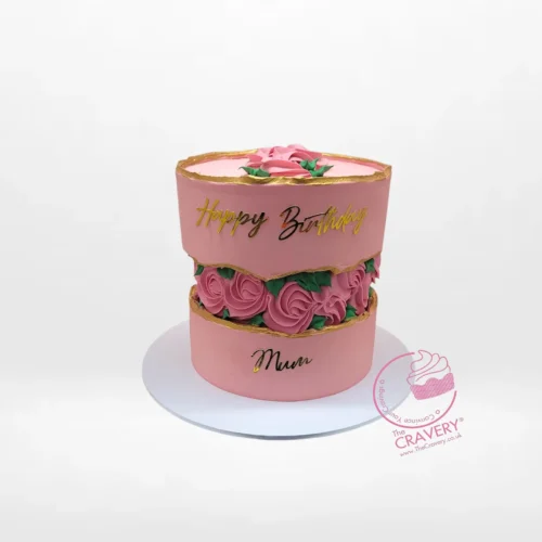 Birthday Cake for Mum by The Cravery, elegant handcrafted celebration cake available for birthday cakes in Solihull.