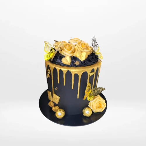 Black and Gold Drip Cake from Cake Shop Birmingham