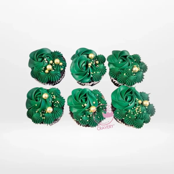 Green Cupcakes by The Cravery, handcrafted green buttercream cupcakes, freshly baked in Solihull.