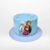 Frozen themed cake with icy blue buttercream and elegant decorative details handcrafted in Birmingham.