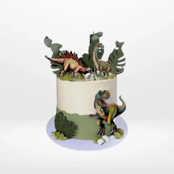 Cake Jurassic Park Cake with dinosaur topper from The Cravery Bakery Sutton Coldfield.