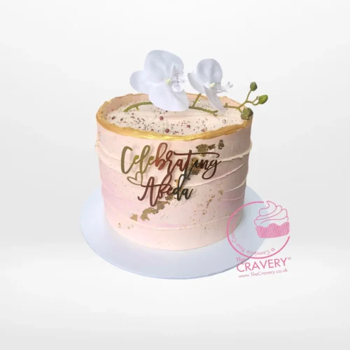 Elegant Celebration Cake handcrafted at The Cravery, cake shop in Maypole.