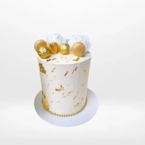 Cream and Gold Cake by The Cravery, elegant handcrafted design with Birmingham birthday cake delivery.