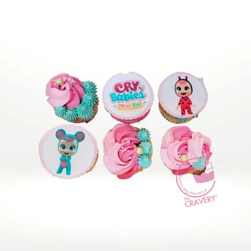 Cry Babies Cupcakes by The Cravery, themed edible cupcakes featuring Cry Babies characters, handcrafted in Walsall.