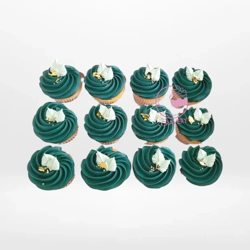 Cup cake Green by The Cravery, elegant cupcakes with green buttercream frosting, baked fresh in Solihull.