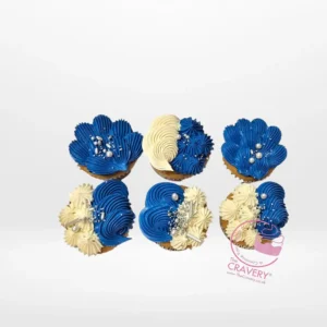 Cupcakes for Him by The Cravery, handcrafted masculine cupcakes in navy, gold, and chocolate tones made fresh in Solihull