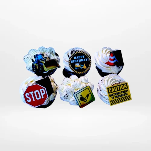 Digger Cupcakes by The Cravery, handcrafted construction-themed cupcakes, freshly baked in Walsall.