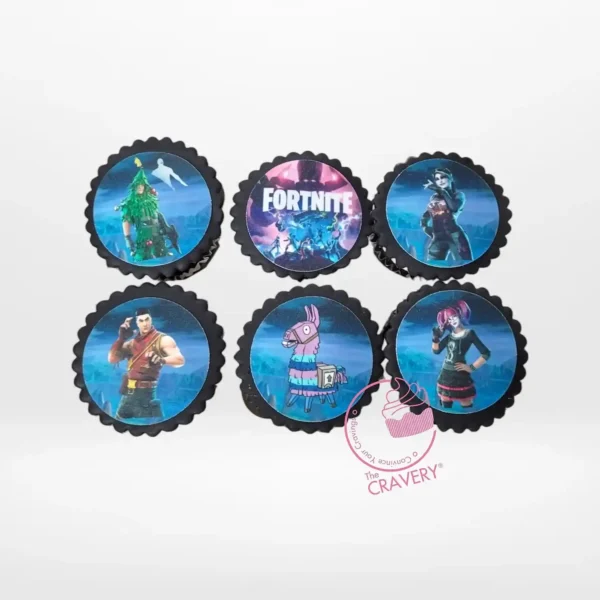 Fortnite Cupcakes by The Cravery, handcrafted cupcakes with edible Fortnite designs, freshly baked in Birmingham.