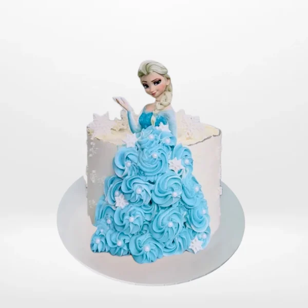 Elsa-themed Frozen Birthday Cake handcrafted by The Cravery’s cake makers in Birmingham.