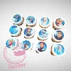 Frozen Cupcakes by The Cravery, blue and white cupcakes with edible Frozen-themed toppers, baked fresh in Birmingham.