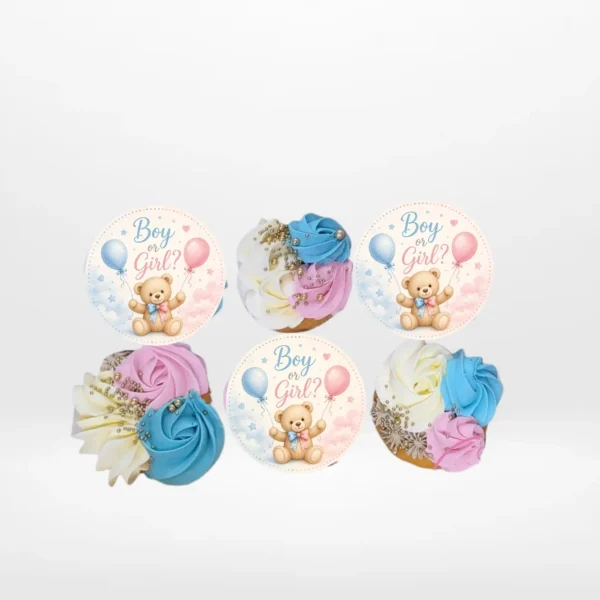 Gender Reveal Cupcake Ideas by The Cravery, handcrafted Birmingham cupcakes with pink or blue filling.