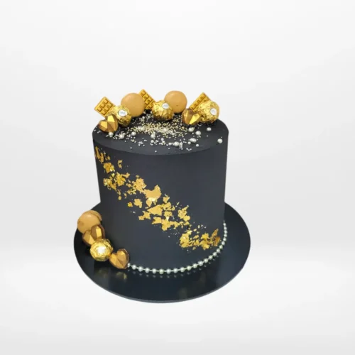 Gold and Black Cakes from Cravery Birthday Cakes Birmingham