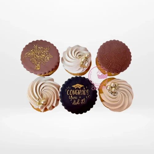 Grad Cupcake Toppers by The Cravery, handcrafted graduation toppers made in Sutton Coldfield.